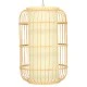 Boho κρεμαστό φωτιστικό HIBISCUS μονόφωτο μπεζ ξύλινο Bamboo Φ25xΥ42cm 1 x E27 AC 220-240V