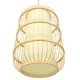 Boho κρεμαστό φωτιστικό HIBISCUS μονόφωτο μπεζ ξύλινο Bamboo Φ25xΥ42cm 1 x E27 AC 220-240V