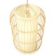 Boho κρεμαστό φωτιστικό HIBISCUS μονόφωτο μπεζ ξύλινο Bamboo Φ25xΥ42cm 1 x E27 AC 220-240V