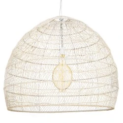 Boho κρεμαστό φωτιστικό MALIBU μονόφωτο μπεζ ξύλινο Bamboo Φ97xY86cm 1 x E27 AC 220-240V