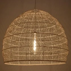 Boho κρεμαστό φωτιστικό MALIBU μονόφωτο μπεζ ξύλινο Bamboo Φ97xY86cm 1 x E27 AC 220-240V