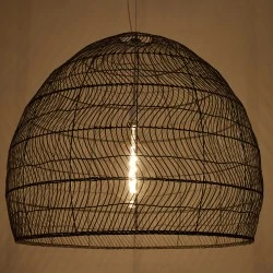 Boho κρεμαστό φωτιστικό MALIBU μονόφωτο μαύρο ξύλινο Bamboo Φ97xY86cm 1 x E27 AC 220-240V
