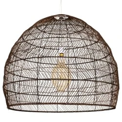 Boho κρεμαστό φωτιστικό MALIBU μονόφωτο καφέ ξύλινο BAMBOO Φ97ΧΥ86XM 1 x E27 AC 220-240V