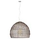 Boho κρεμαστό φωτιστικό MALIBU μονόφωτο καφέ ξύλινο BAMBOO Φ97ΧΥ86XM 1 x E27 AC 220-240V