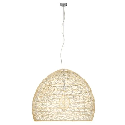 Boho κρεμαστό φωτιστικό MALIBU μονόφωτο μπεζ ξύλινο Bamboo Φ97 x Y86cm 1 x E27 AC 220-240V Boho κρεμαστό φωτιστικό MALIBU μονόφωτο μπεζ ξύλινο Bamboo Φ97 x Y86cm 1 x E27 AC 220-240V