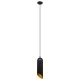 Μοντέρνο κρεμαστό φωτιστικό CARSON μεταλλικό σε μαύρο με χρυσό χρώμα μονόφωτο ντουί E27 AC 220-240V Φ10