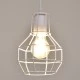 GloboStar® CAGE 00867 Vintage Industrial Κρεμαστό Φωτιστικό Οροφής Μονόφωτο 1 x E27 Λευκό Μεταλλικό Πλέγμα Φ15 x Y22cm