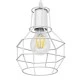 GloboStar® CAGE 00867 Vintage Industrial Κρεμαστό Φωτιστικό Οροφής Μονόφωτο 1 x E27 Λευκό Μεταλλικό Πλέγμα Φ15 x Y22cm