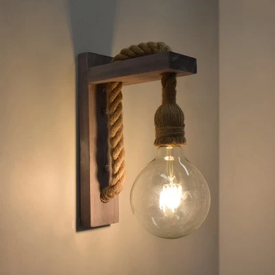 Boho φωτιστικό τοίχου - απλίκα kelvo® KENSI για λάμπα με ντουί E27 AC 220-240V IP20 καφέ & μπεζ 7x20x30cm 00879