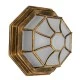 GloboStar® RUBY 00913 Vintage Φωτιστικό Πλαφονιέρα Οροφής Μονόφωτο 1 x E27 IP20 Χάλκινο Μέταλλο με Λευκό Γυαλί - Μ27 x Π27 x Υ12cm