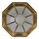 GloboStar® RUBY 00914 Vintage Φωτιστικό Πλαφονιέρα Οροφής Μονόφωτο 1 x E27 IP20 Μπρούτζινο Μέταλλο με Λευκό Γυαλί - Μ27 x Π27 x Υ12cm