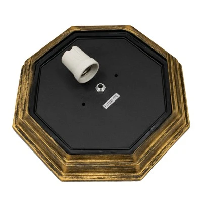 GloboStar® RUBY 00914 Vintage Φωτιστικό Πλαφονιέρα Οροφής Μονόφωτο 1 x E27 IP20 Μπρούτζινο Μέταλλο με Λευκό Γυαλί - Μ27 x Π27 x Υ12cm