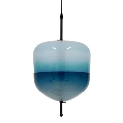Μοντέρνο κρεμαστό φωτιστικό οροφής TEARDROP 3 x G4 AC 220-240V γυάλινο τιρκουάζ διάφανο Φ24cm