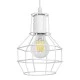 GloboStar® CAGE 00867 Vintage Industrial Κρεμαστό Φωτιστικό Οροφής Μονόφωτο 1 x E27 Λευκό Μεταλλικό Πλέγμα Φ15 x Y22cm