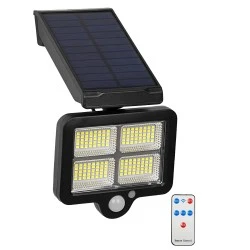 Αυτόνομος ηλιακός προβολέας LED SMD 20W ψυχρό φως 6000K 1500lm με μπαταρία 2400mAh, φωτοβολταϊκό πάνελ με αισθητήρα ημέρας-νύχτας-κίνησης IP65