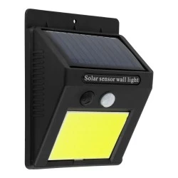 Αυτόνομο ηλιακό φωτιστικό LED COB 10W 1000lm ψυχρό φως 6000K με μπαταρία 1200mAh, φωτοβολταϊκό πάνελ &, αισθητήρα ημέρας-νύχτας-κίνησης IP65