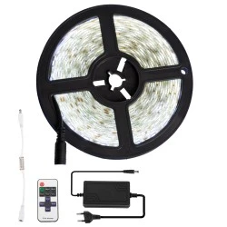 Σετ ταινία LED 14.4W 5m ψυχρό φως 6000K 12V 5050SMD IP65 με ασύρματο χειριστήριο & τροφοδοτικό
