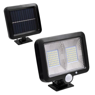 Ηλιακός προβολέας LED SMD 10W 260lm με ενσωματωμένη μπαταρία 1200mAh, φωτοβολταϊκό πάνελ και αισθητήρα ημέρας-νύχτας και κίνησης αδιάβροχος IP65 6000K ψυχρό φως