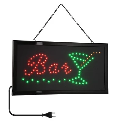 GloboStar® 75690 Φωτιστικό Ταμπέλα LED Σήμανσης BAR WITH COCTAIL με Πρίζα AC 230V Μ48xΠ25xΥ2cm