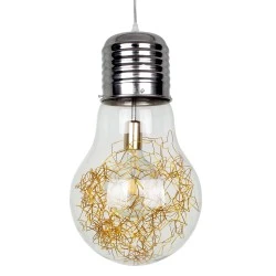 Μοντέρνο κρεμαστό φωτιστικό οροφής LAMP ασημί νίκελ βάση & χρυσό ντουί 1XΕ27 AC 220-240V με διάφανο γυαλί Μοντέρνο κρεμαστό φωτιστικό οροφής LAMP ασημί νίκελ βάση & χρυσό ντουί 1XΕ27 AC 220-240V με διάφανο γυαλί