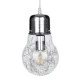 Μοντέρνο κρεμαστό φωτιστικό οροφής LAMP 1XΕ27 AC 220-240V ασημί νίκελ μεταλλικό διάφανο γυαλί Φ15xΥ27cm
