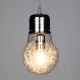 Μοντέρνο κρεμαστό φωτιστικό οροφής LAMP 1XΕ27 AC 220-240V ασημί νίκελ μεταλλικό διάφανο γυαλί Φ15xΥ27cm