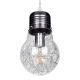 Μοντέρνο κρεμαστό φωτιστικό οροφής LAMP 1XΕ27 AC 220-240V ασημί νίκελ μεταλλικό διάφανο γυαλί Φ15xΥ27cm