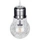 Μοντέρνο κρεμαστό φωτιστικό οροφής LAMP 1XΕ27 AC 220-240V ασημί νίκελ μεταλλικό διάφανο γυαλί Φ15xΥ27cm