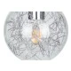 Μοντέρνο κρεμαστό φωτιστικό οροφής LAMP 1XΕ27 AC 220-240V ασημί νίκελ μεταλλικό διάφανο γυαλί Φ15xΥ27cm