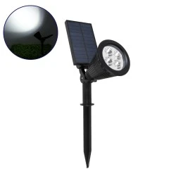 Ηλιακό Σποτ Κήπου Καρφωτό LED 8W 6000K 800lm Μαύρο με Μπαταρία 2200mAh και με Αισθητήρα Ημέρας-Νύχτας IP67