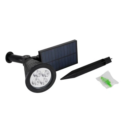 Ηλιακό Σποτ Κήπου Καρφωτό LED 8W 6000K 800lm Μαύρο με Μπαταρία 2200mAh και με Αισθητήρα Ημέρας-Νύχτας IP67