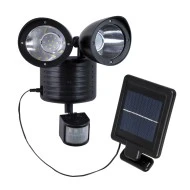 Αυτόνομο ηλιακό φωτιστικό LED SMD 10W ψυχρό λευκό 6000K 150lm μαύρο με ενσωματωμένη μπαταρία 1200mAh, φωτοβολταϊκό πάνελ & αισθητήρα ημέρας-νύχτας-κίνησης IP54