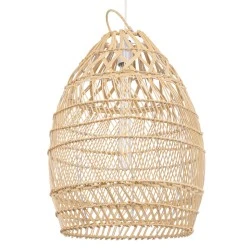 Boho κρεμαστό φωτιστικό TAHITI μονόφωτο 1ΧΕ27 μπεζ ξύλινο Bamboo Φ38xY50cm 1 x E27 AC 220-240V IP20