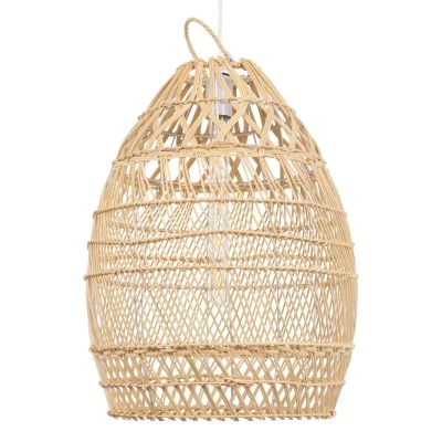 Boho κρεμαστό φωτιστικό TAHITI μονόφωτο 1ΧΕ27 μπεζ ξύλινο Bamboo Φ38xY50cm 1 x E27 AC 220-240V IP20