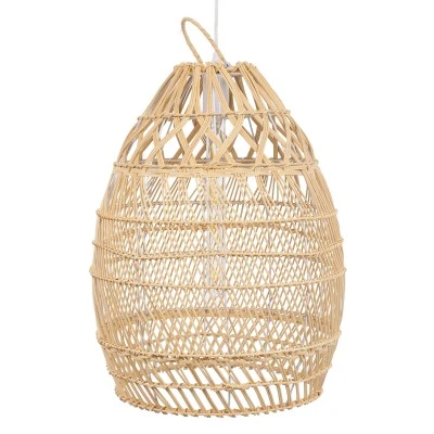 Boho κρεμαστό φωτιστικό TAHITI μονόφωτο 1ΧΕ27 μπεζ ξύλινο Bamboo Φ38xY50cm 1 x E27 AC 220-240V IP20