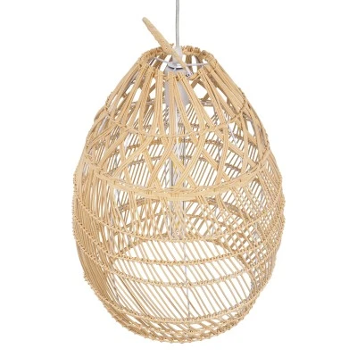Boho κρεμαστό φωτιστικό TAHITI μονόφωτο 1ΧΕ27 μπεζ ξύλινο Bamboo Φ38xY50cm 1 x E27 AC 220-240V IP20
