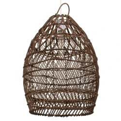 Boho κρεμαστό φωτιστικό TAHITI μονόφωτο Ε27 καφέ ξύλινο bamboo Φ38xY50cm 1 x E27 AC 220-240V IP20