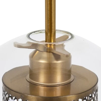 Μοντέρνο κρεμαστό φωτιστικό οροφής AVERY 1ΧΕ27 AC 220-240V με διάφανο γυαλί & χρυσό μεταλλικό πλέγμα Φ18xΥ38cm Μοντέρνο κρεμαστό φωτιστικό οροφής AVERY 1ΧΕ27 AC 220-240V με διάφανο γυαλί & χρυσό μεταλλικό πλέγμα Φ18xΥ38cm