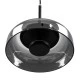 Μοντέρνο κρεμαστό φωτιστικό CHARLOTTE LED 5W AC 220-240V θερμό λευκό φως 2700K μαύρο μεταλλικό με φιμέ νίκελ γυαλί