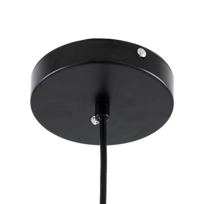 Μοντέρνο κρεμαστό φωτιστικό CHARLOTTE LED 5W AC 220-240V θερμό λευκό φως 2700K μαύρο μεταλλικό με φιμέ νίκελ γυαλί