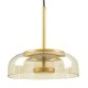 GloboStar® CHARLOTTE 00744 Μοντέρνο Κρεμαστό Φωτιστικό Οροφής Μονόφωτο Μελί Γυάλινο Χρυσό Μεταλλικό CREE LED 5W 500lm 180° AC 85-265V Θερμό Λευκό 2700K Φ23 x Υ23cm