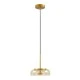 GloboStar® CHARLOTTE 00744 Μοντέρνο Κρεμαστό Φωτιστικό Οροφής Μονόφωτο Μελί Γυάλινο Χρυσό Μεταλλικό CREE LED 5W 500lm 180° AC 85-265V Θερμό Λευκό 2700K Φ23 x Υ23cm