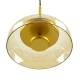 GloboStar® CHARLOTTE 00744 Μοντέρνο Κρεμαστό Φωτιστικό Οροφής Μονόφωτο Μελί Γυάλινο Χρυσό Μεταλλικό CREE LED 5W 500lm 180° AC 85-265V Θερμό Λευκό 2700K Φ23 x Υ23cm