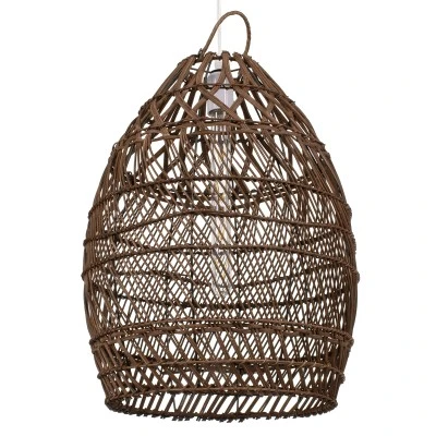 Boho κρεμαστό φωτιστικό TAHITI μονόφωτο Ε27 καφέ ξύλινο bamboo Φ38xY50cm 1 x E27 AC 220-240V IP20