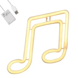 Ταμπέλα με φωτεινή επιγραφή NEON LED σήμανσης MUSIC NOTE 5W  USB μπαταρίας 3xAAA σε θερμό λευκό φως 2700K