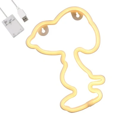 Φωτιστικό ταμπέλα φωτεινή επιγραφή NEON LED σήμανσης SNOOPY 5W σε θερμό λευκό φως 2700Κ με USB & μπαταρίες 3xAAA GloboStar® 78578 Φωτιστικό Ταμπέλα Φωτεινή Επιγραφή NEON LED Σήμανσης SNOOPY 5W με Καλώδιο Τροφοδοσίας USB - Μπαταρίας 3xAAA (Δεν Περιλαμβάνονται) - Θερμό Λευκό 2700K