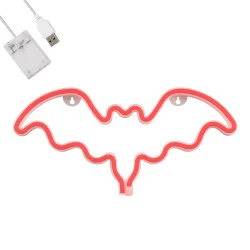 Φωτιστικό με φωτεινή επιγραφή NEON LED σήμανσης BATMAN 5W με καλώδιο τροφοδοσίας USB μπαταρίες 3xAAA σε κόκκινο φως