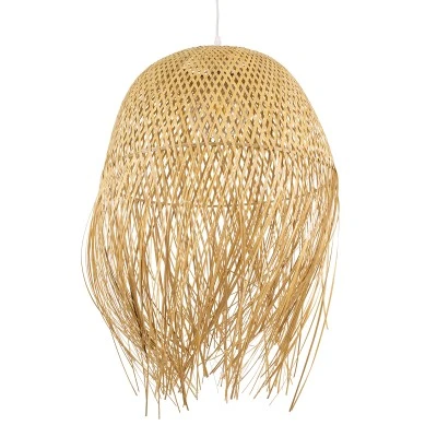 Boho Κρεμαστό Φωτιστικό Οροφής με Ντουί 1 x E27 AC 220-240V IP20 - Μπεζ - Μ50 x Π50 x Υ70cm GloboStar® MANILA 00713 Boho Κρεμαστό Φωτιστικό Πλέγμα Μονόφωτο 1 x E27 IP20 Μπέζ Ξύλο - Μ50 x Π50 x Υ70cm