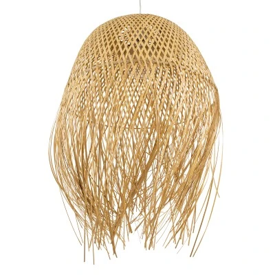 Boho Κρεμαστό Φωτιστικό Οροφής με Ντουί 1 x E27 AC 220-240V IP20 - Μπεζ - Μ50 x Π50 x Υ70cm GloboStar® MANILA 00713 Boho Κρεμαστό Φωτιστικό Πλέγμα Μονόφωτο 1 x E27 IP20 Μπέζ Ξύλο - Μ50 x Π50 x Υ70cm
