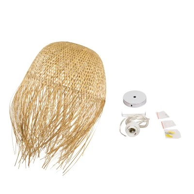 Boho Κρεμαστό Φωτιστικό Οροφής με Ντουί 1 x E27 AC 220-240V IP20 - Μπεζ - Μ50 x Π50 x Υ70cm GloboStar® MANILA 00713 Boho Κρεμαστό Φωτιστικό Πλέγμα Μονόφωτο 1 x E27 IP20 Μπέζ Ξύλο - Μ50 x Π50 x Υ70cm